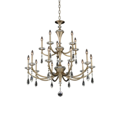 Floridia Chandelier in Matte Brushed Champagne Gold (15-Light).