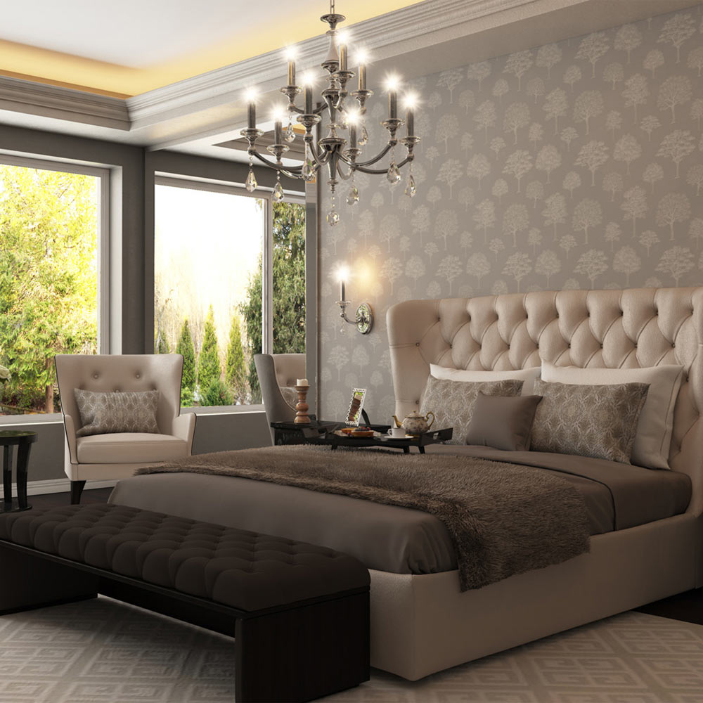 Floridia Chandelier in bedroom.