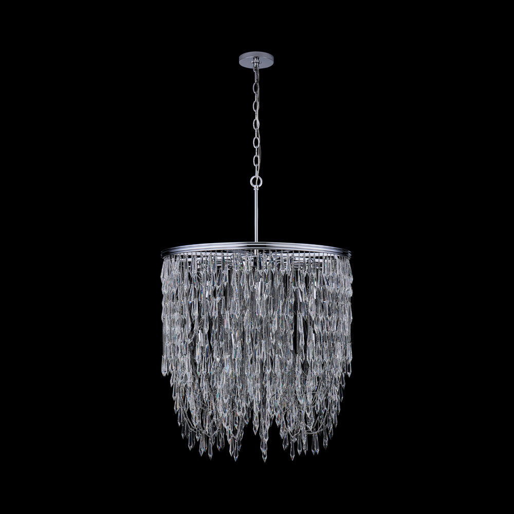 Frangia Chandelier in Chrome (28-Inch).
