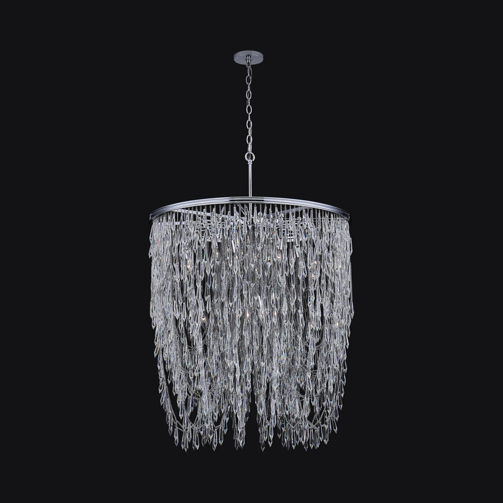 Frangia Chandelier in Chrome (34-Inch).
