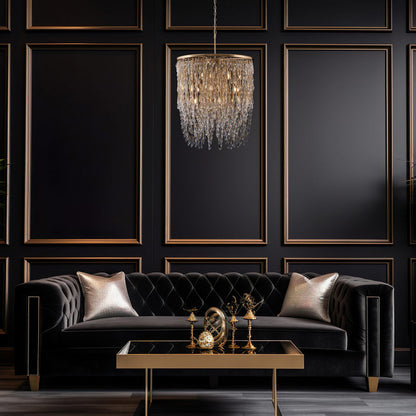 Frangia Chandelier in living room.