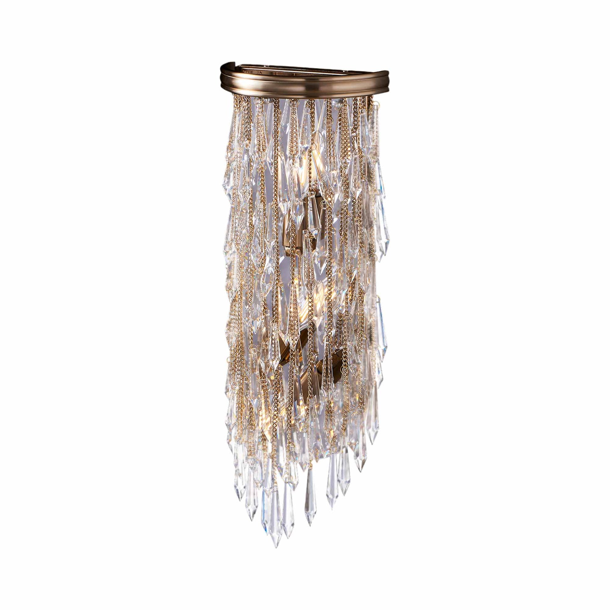Frangia Wall Light in Brushed Champagne Gold.