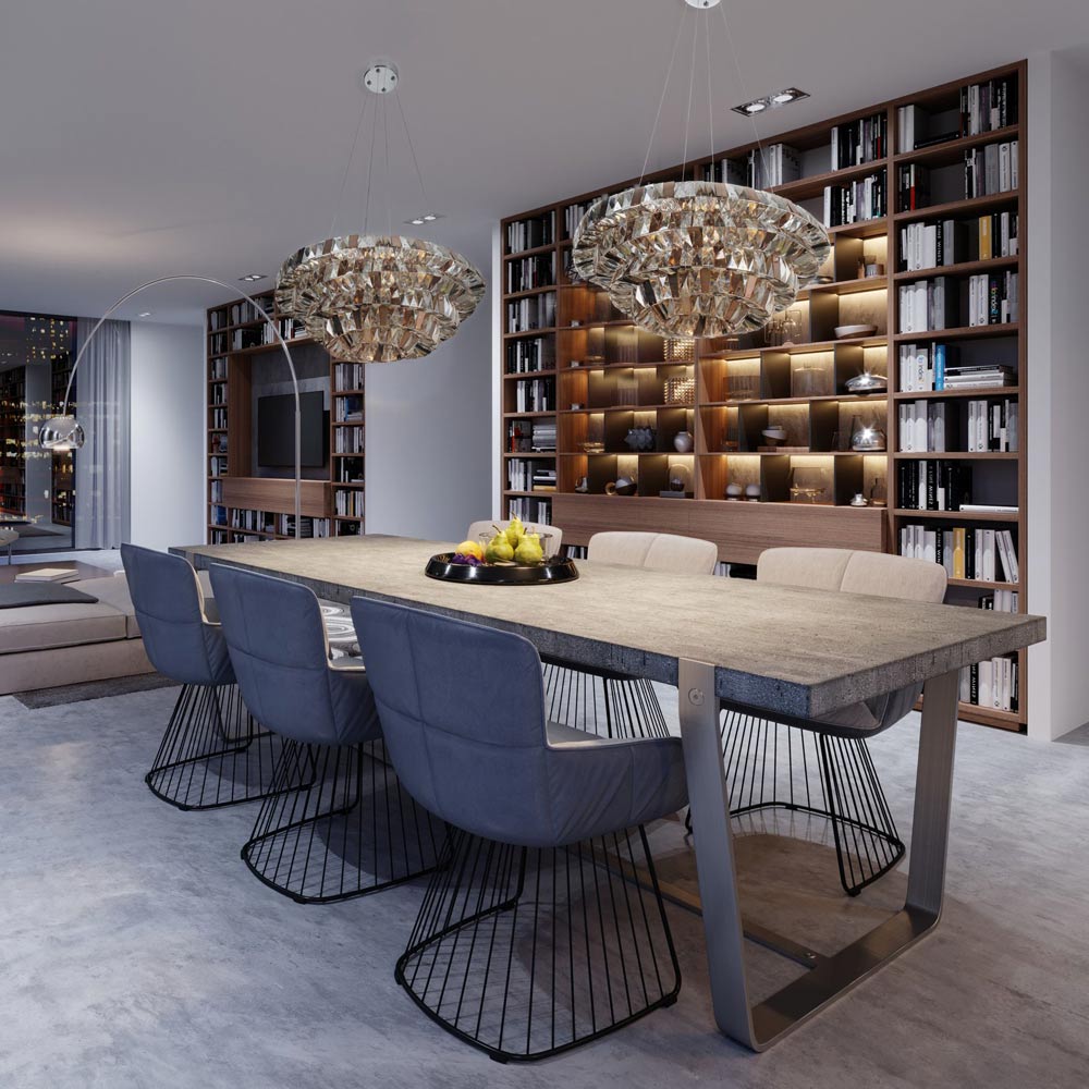 Gehry Pendant Light in dining room.