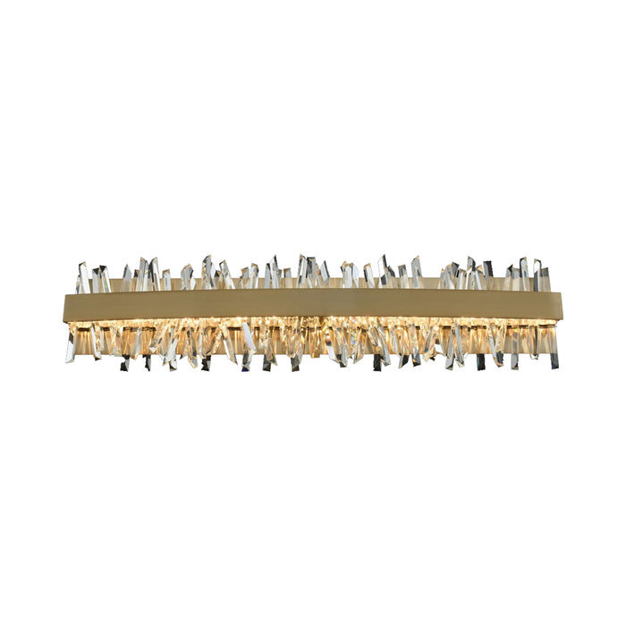 Glacier LED ADA Vanity Wall Light in Brushed Champagne Gold (32-Inch).