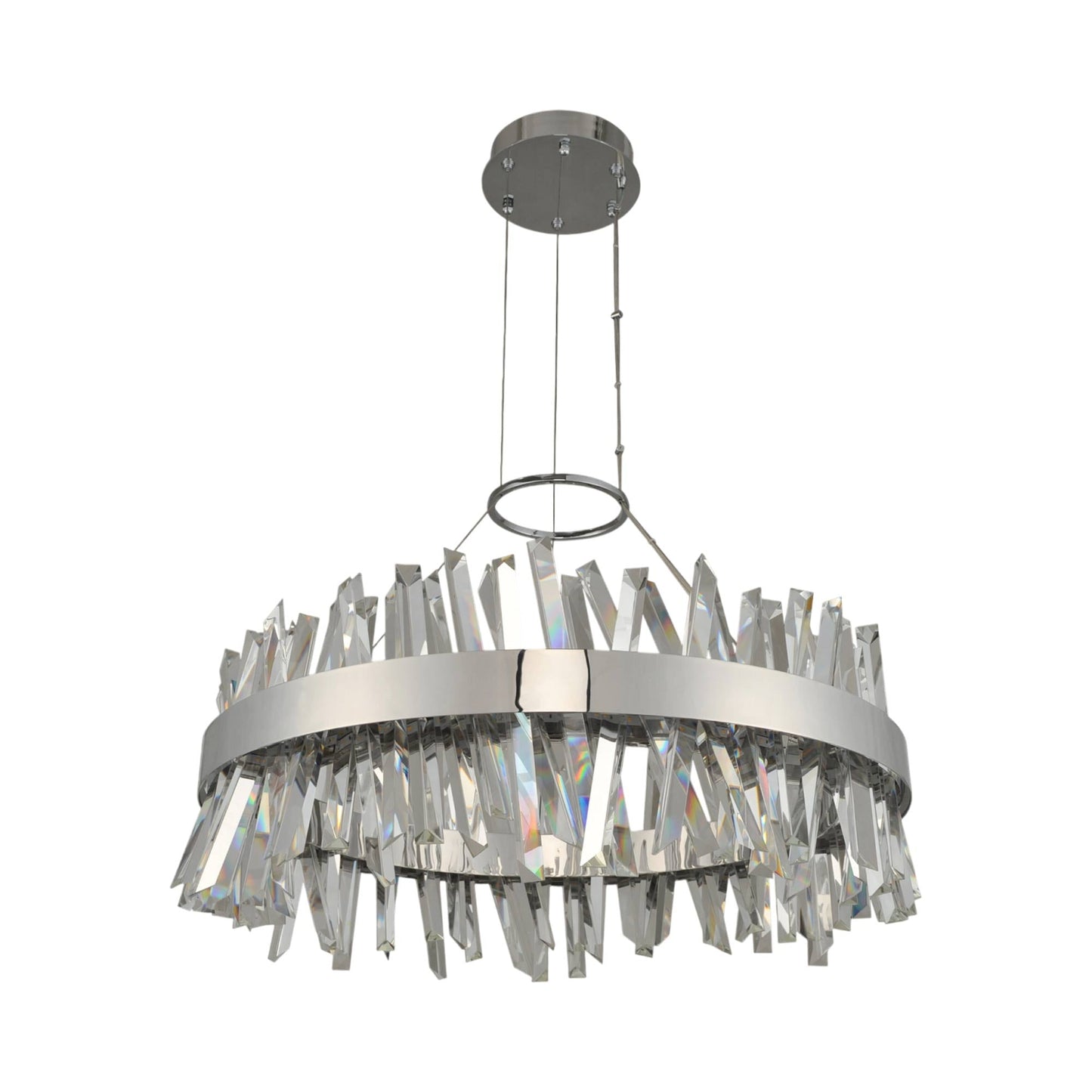 Glacier LED Chandelier in Chrome (32-Inch).