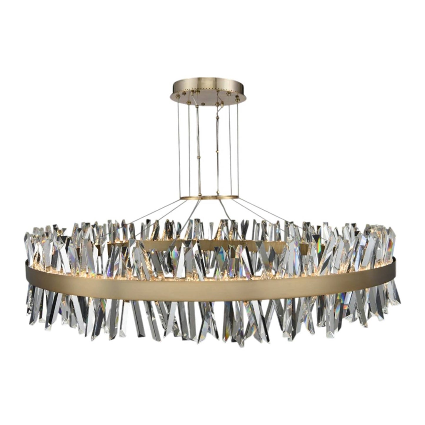 Glacier LED Chandelier in Brushed Champagne Gold (60-Inch).