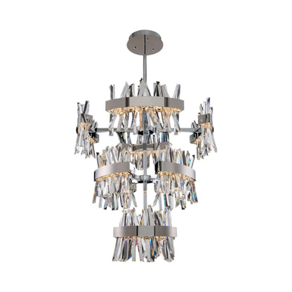 Glacier LED Foyer Chandelier in Chrome.