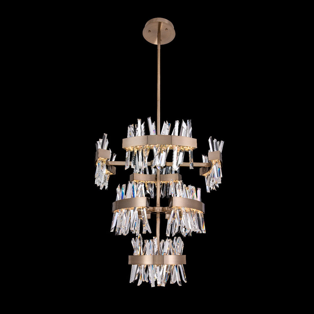 Glacier LED Foyer Chandelier in Detail.