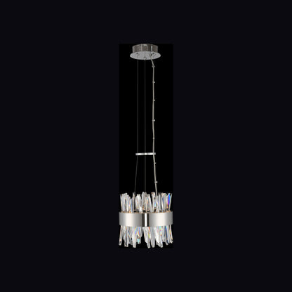 Glacier LED Round Pendant Light in Chrome (10-Inch).