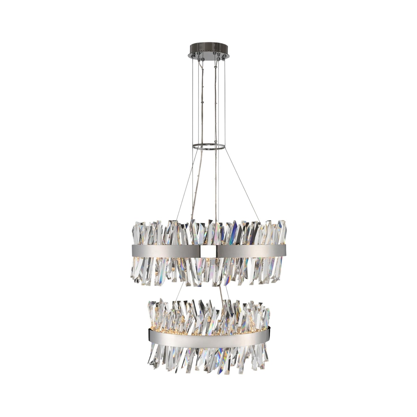 Glacier LED Tiered Chandelier in Chrome.