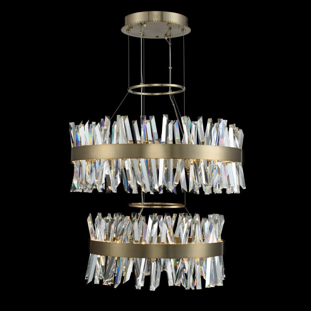 Glacier LED Tiered Chandelier in Detail.