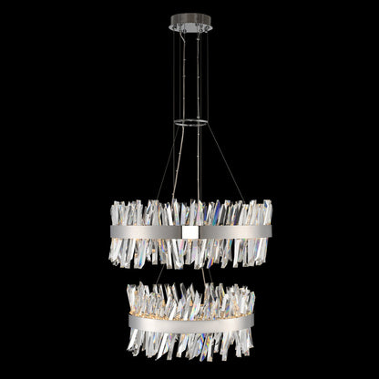 Glacier LED Tiered Chandelier in Detail.