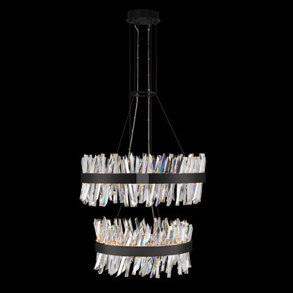 Glacier LED Tiered Chandelier in Detail.