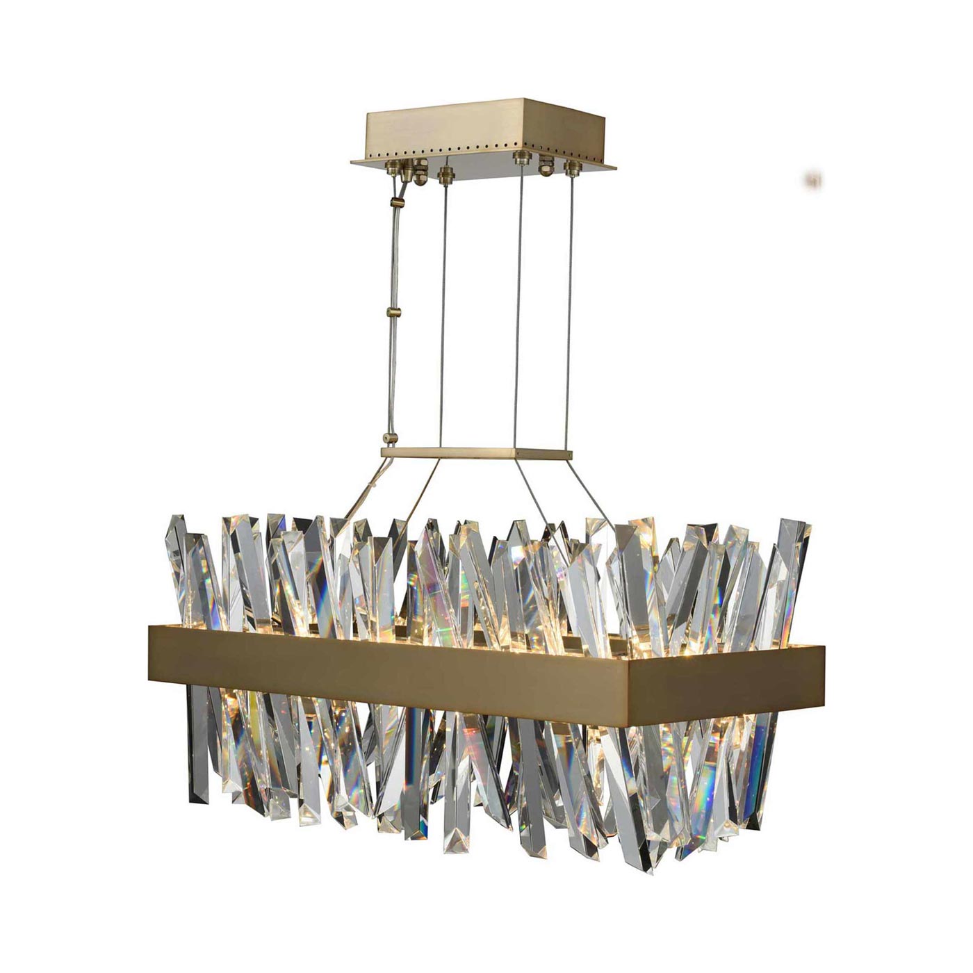 Glacier Linear LED Pendant Light in Brushed Champagne Gold (26-Inch).