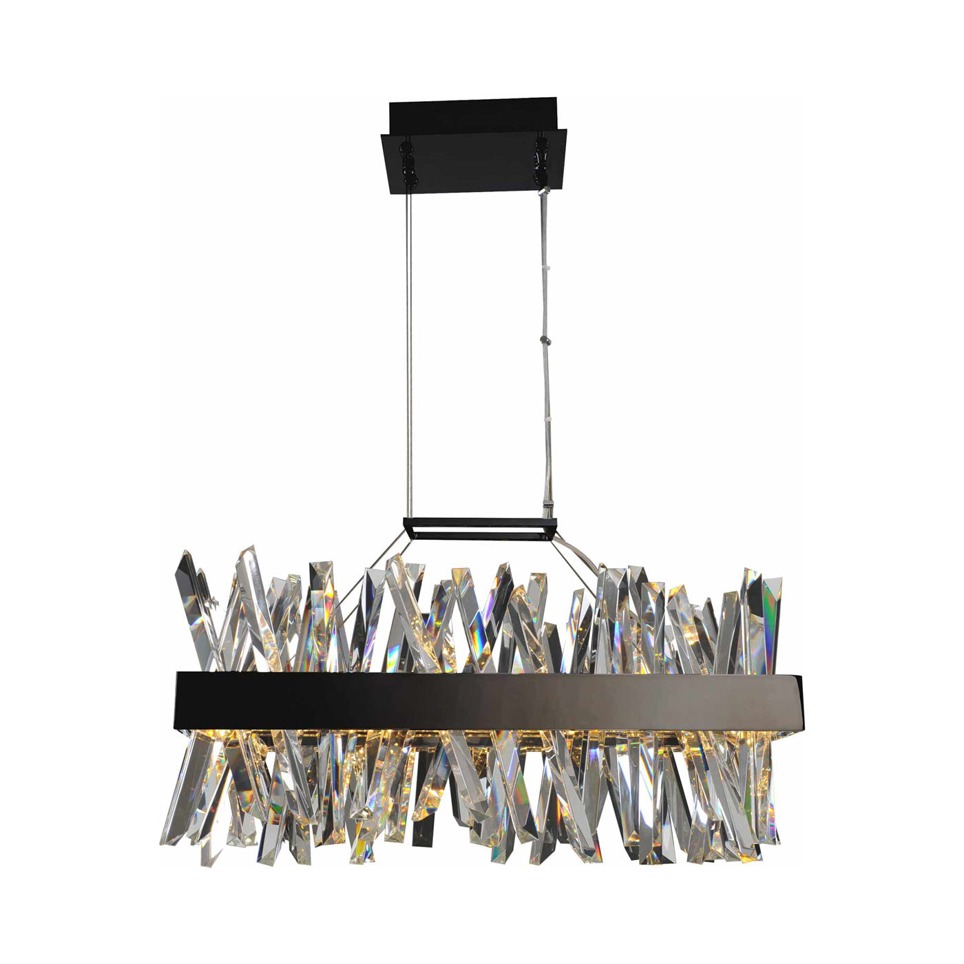 Glacier Linear LED Pendant Light in Matte Black (26-Inch).