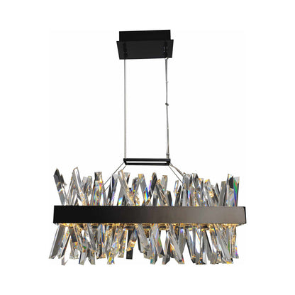 Glacier Linear LED Pendant Light in Matte Black (26-Inch).