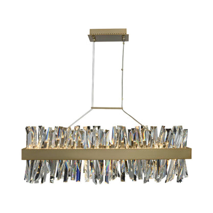 Glacier Linear LED Pendant Light in Brushed Champagne Gold (36-Inch).