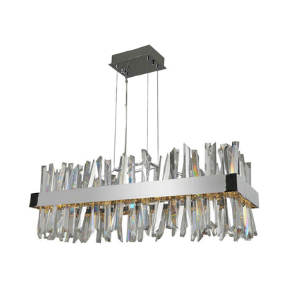 Glacier Linear LED Pendant Light in Chrome (36-Inch).