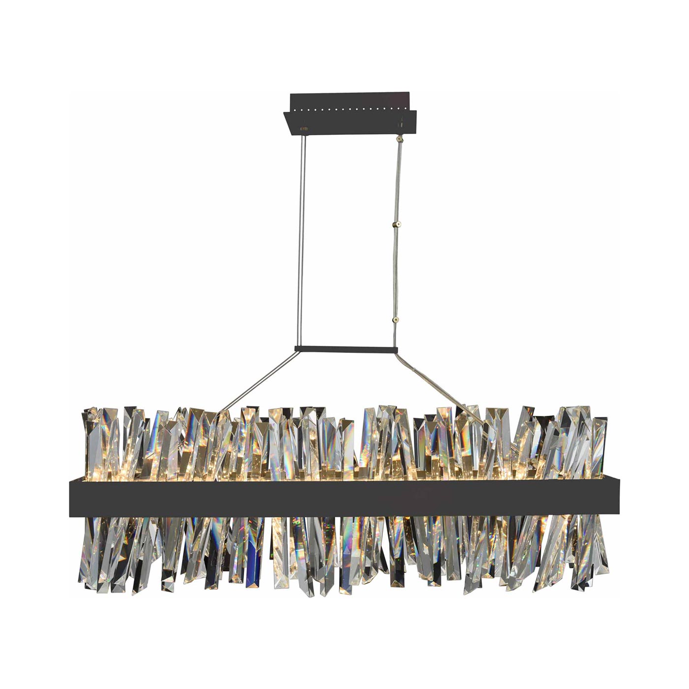 Glacier Linear LED Pendant Light in Matte Black (36-Inch).