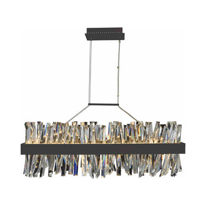 Glacier Linear LED Pendant Light in Matte Black (36-Inch).