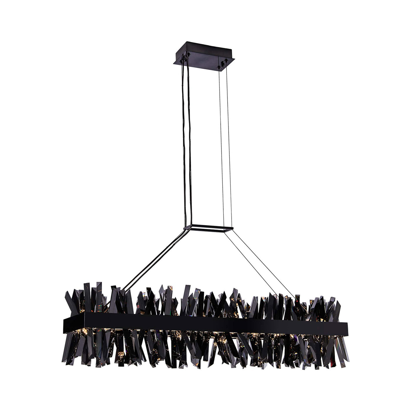 Glacier Linear LED Pendant Light in Black Nickel (48-Inch).