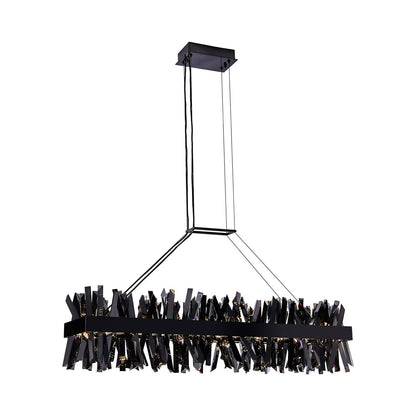 Glacier Linear LED Pendant Light in Black Nickel (48-Inch).