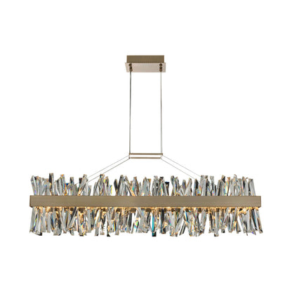 Glacier Linear LED Pendant Light in Brushed Champagne Gold (48-Inch).