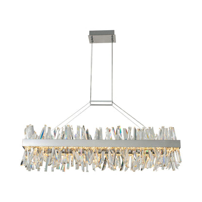 Glacier Linear LED Pendant Light in Chrome (48-Inch).