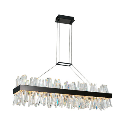 Glacier Linear LED Pendant Light in Matte Black (48-Inch).