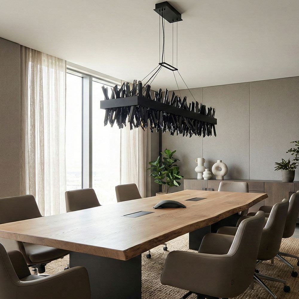 Glacier Linear LED Pendant Light in dining room.