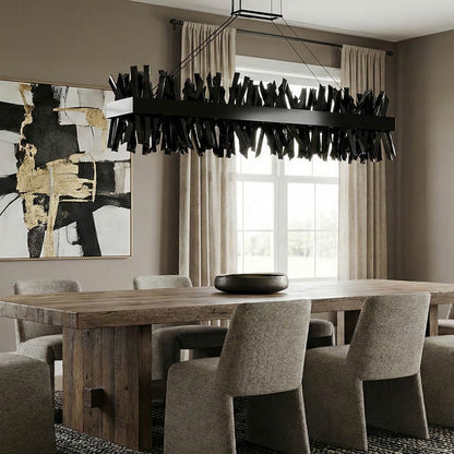 Glacier Linear LED Pendant Light in dining room.