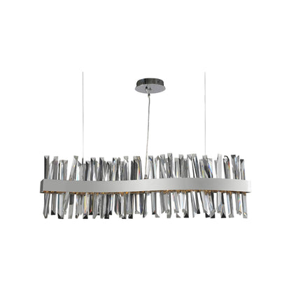 Glacier Wave Linear LED Pendant Light in Chrome (42-Inch).