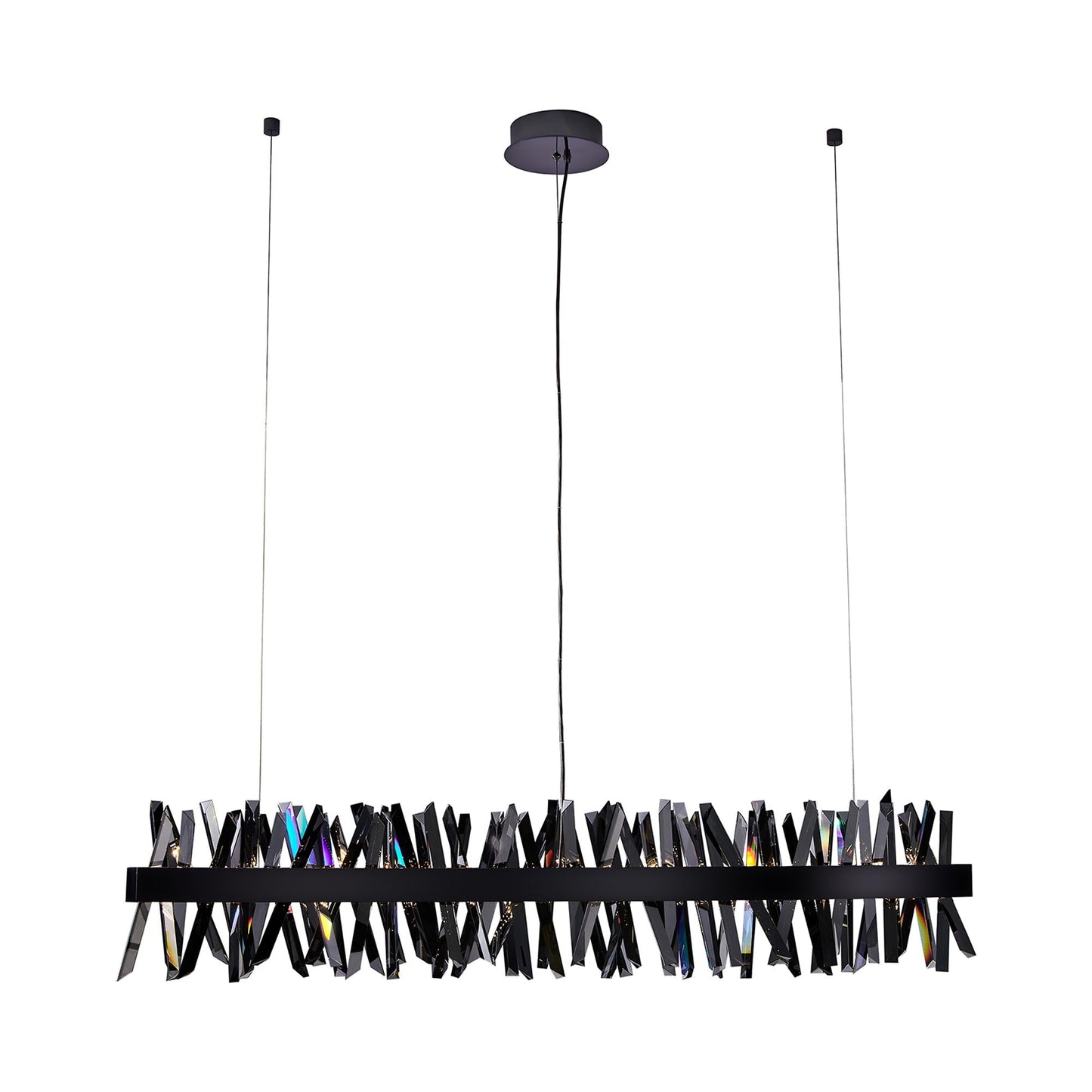 Glacier Wave Linear LED Pendant Light in Black Nickel (60-Inch).