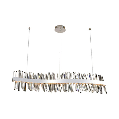 Glacier Wave Linear LED Pendant Light in Chrome (60-Inch).