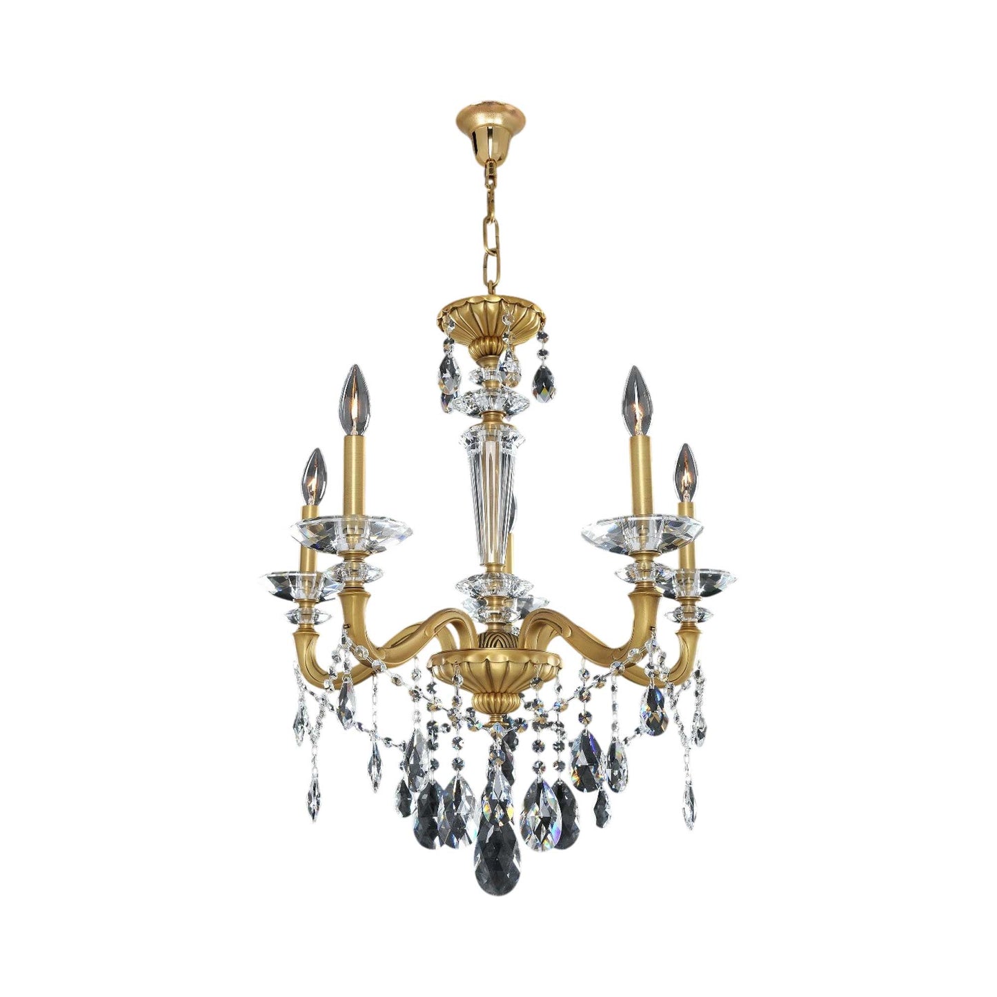 Jolivet Chandelier in Historic Brass (5-Light).