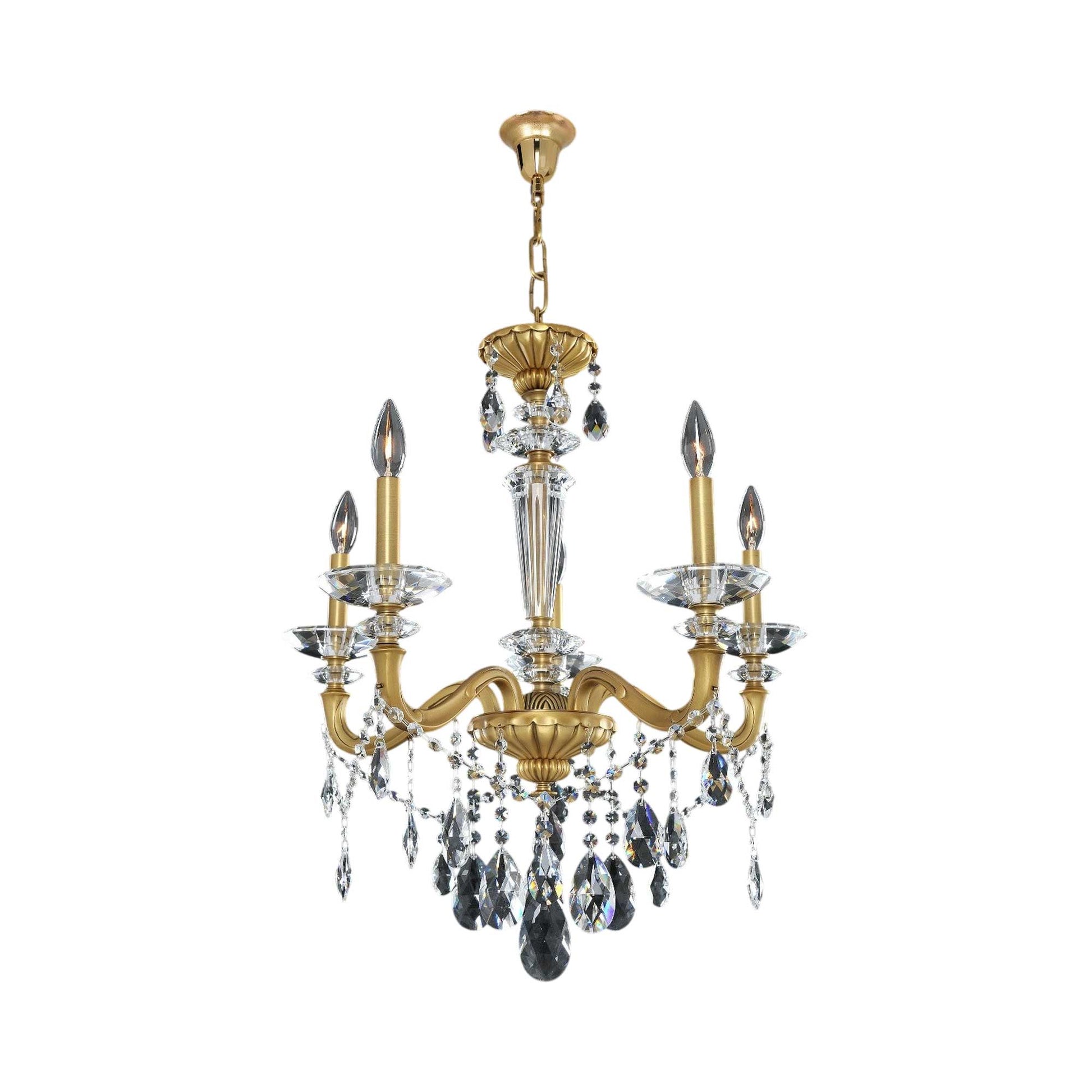 Jolivet Chandelier in Historic Brass (5-Light).
