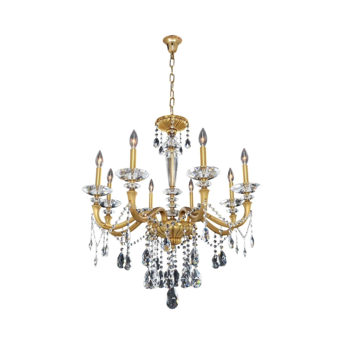 Jolivet Chandelier in Historic Brass (8-Light).