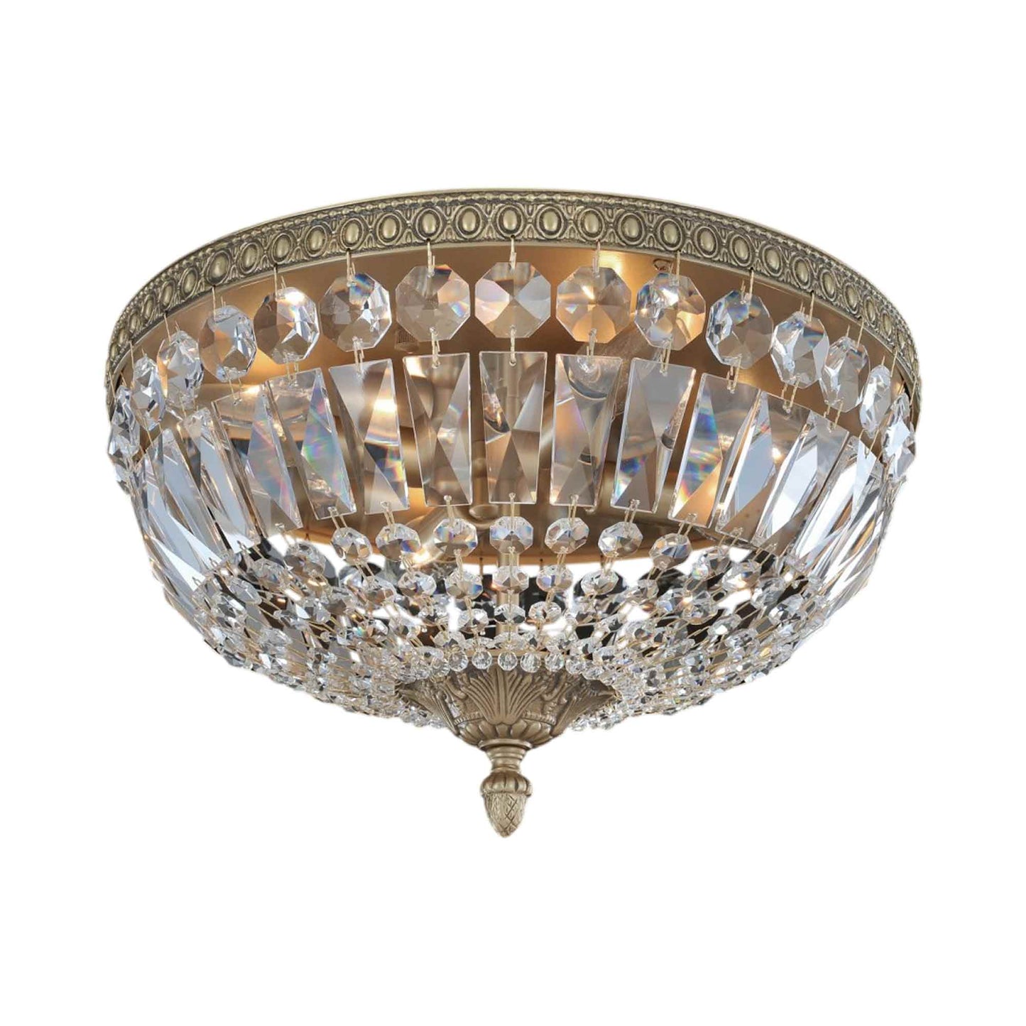 Lemire Flush Mount Ceiling Light in Antique Gold (4-Light).