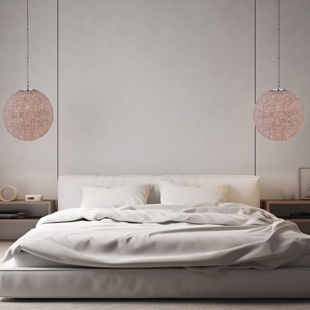 Lina Colorata RGBW LED Pendant Light in bedroom.