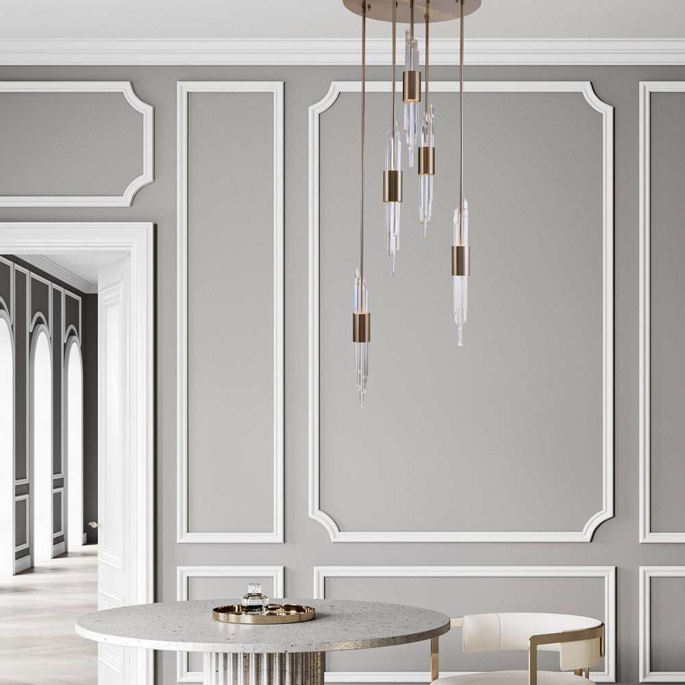 Lucca Multi Light Pendant Light in living room.