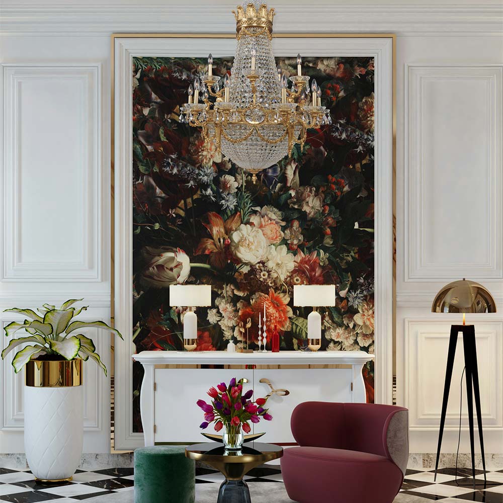 Marseille Chandelier in living room.