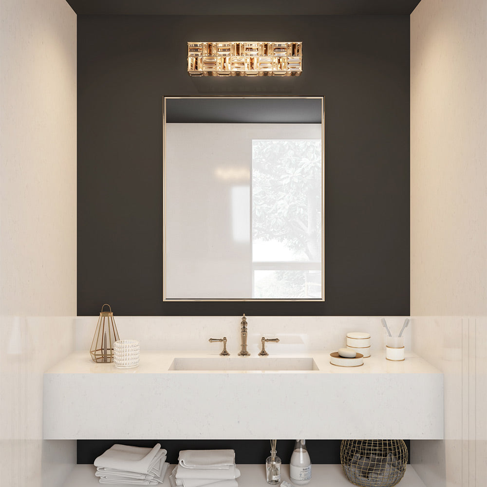 Modello Bath Vanity Light in bathroom.