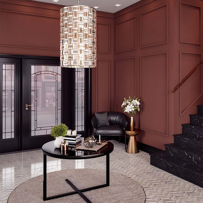 Modello Tiered Chandelier in living room.