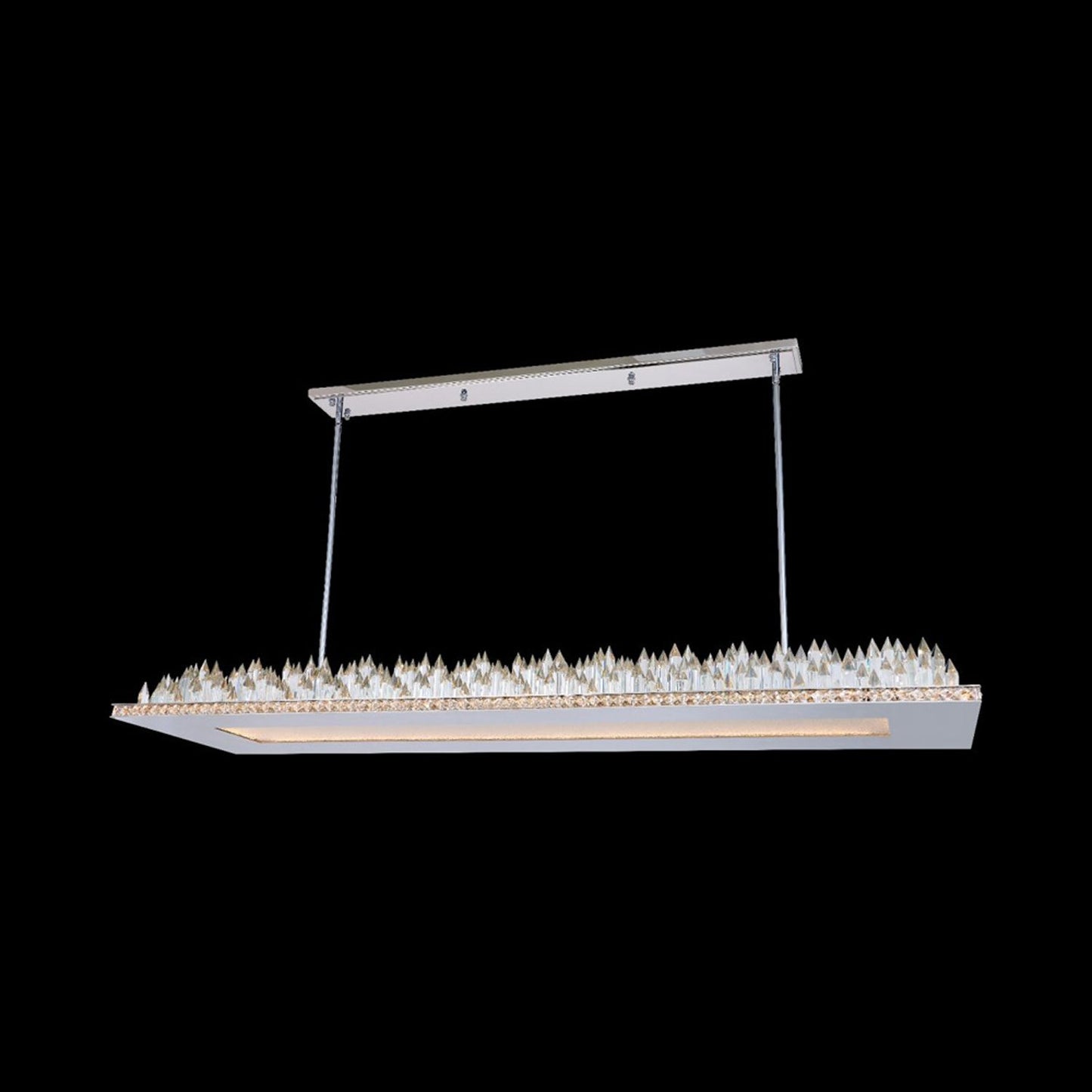 Orizzonte Linear LED Pendant Light in Chrome (60-Inch).