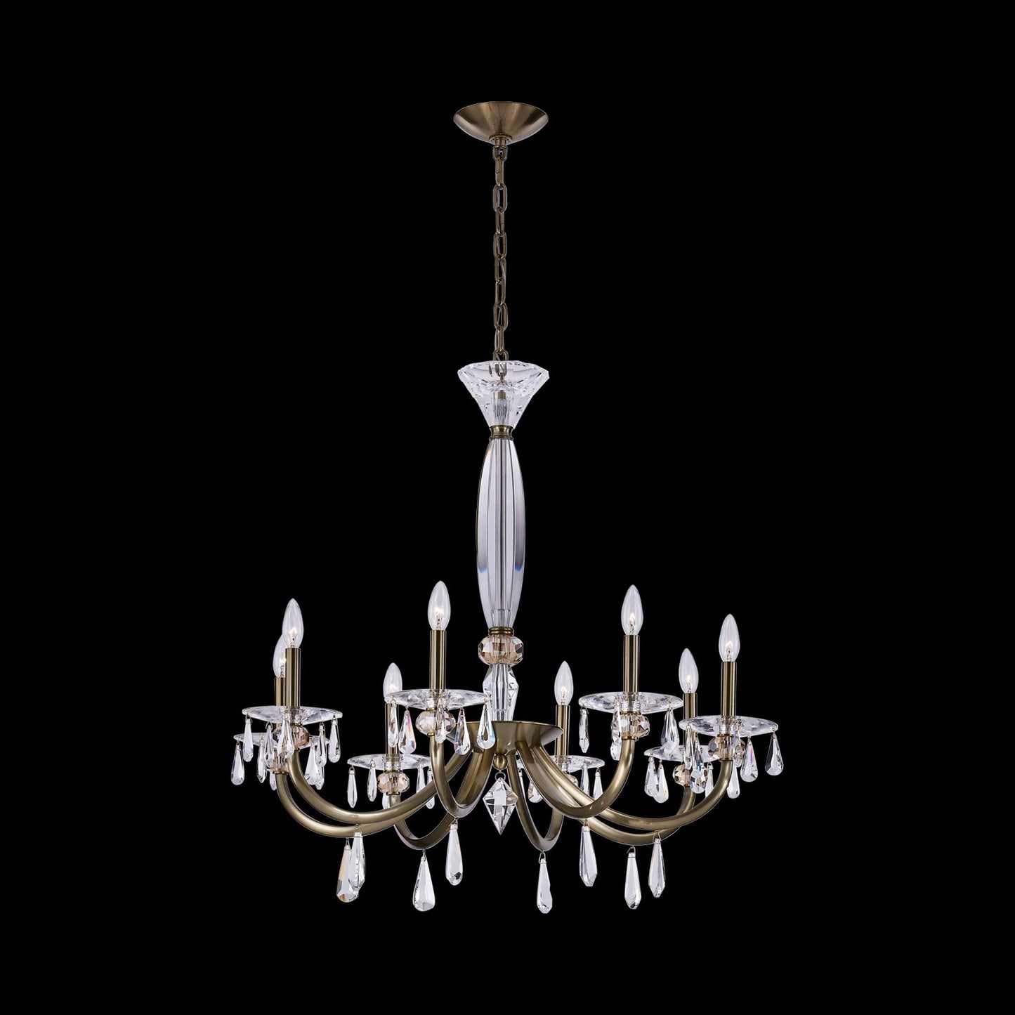 Passo Chandelier in Brushed Brass (8-Light).