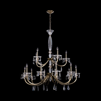 Passo Chandelier in Brushed Brass (15-Light).