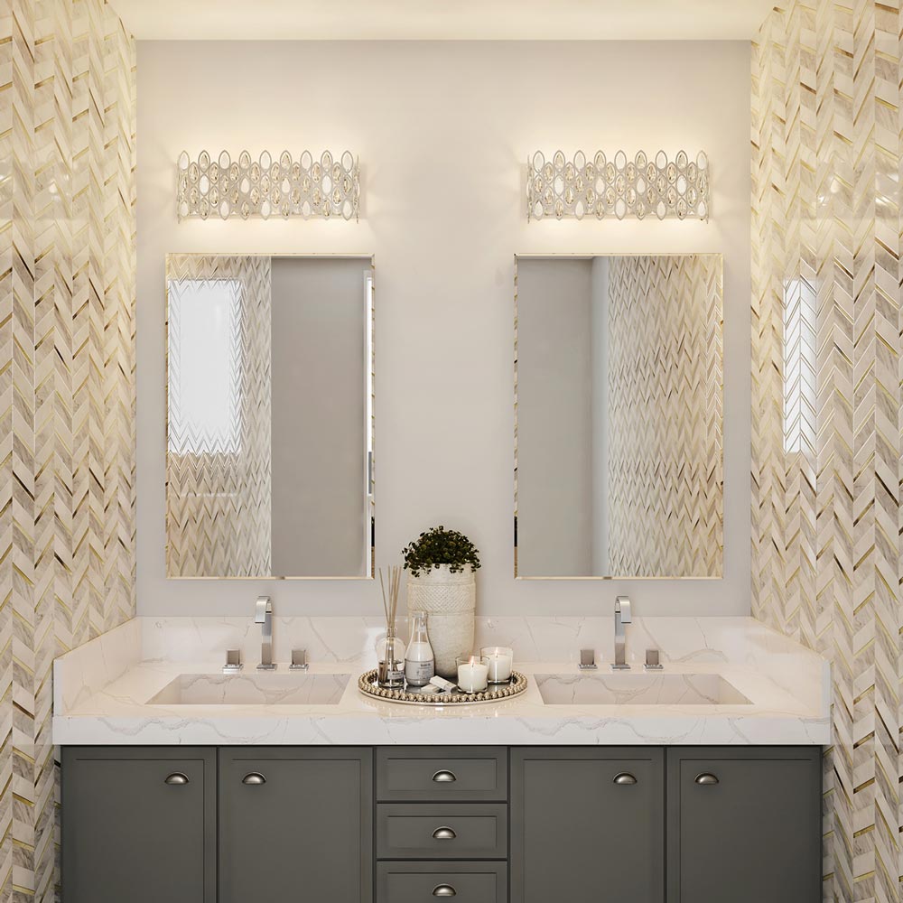 Prive Bath Vanity Light in bathroom.