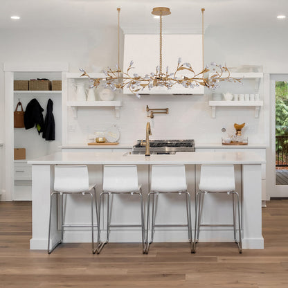 Ramo Linear Pendant Light in kitchen.