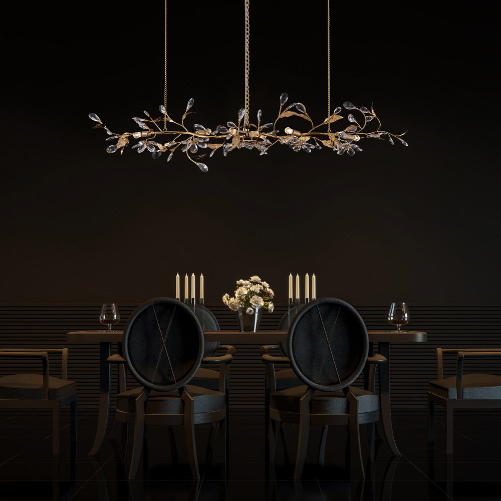 Ramo Linear Pendant Light in dining room.