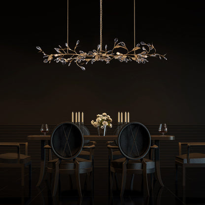 Ramo Linear Pendant Light in dining room.